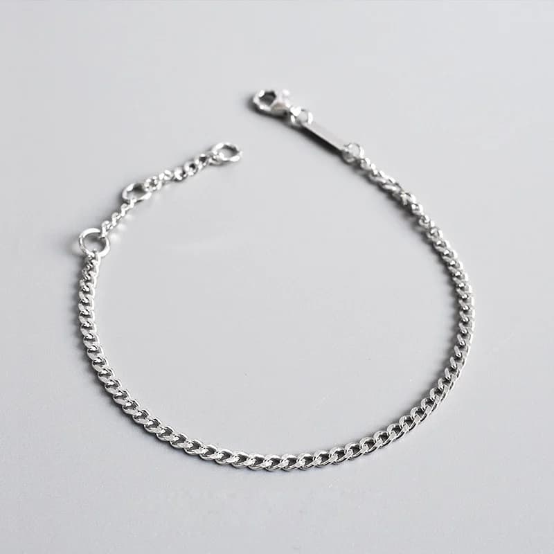 La Monada Bracelets pour femme argent 925 Sterling rétro minimaliste argent 925 bijoux pour femmes B