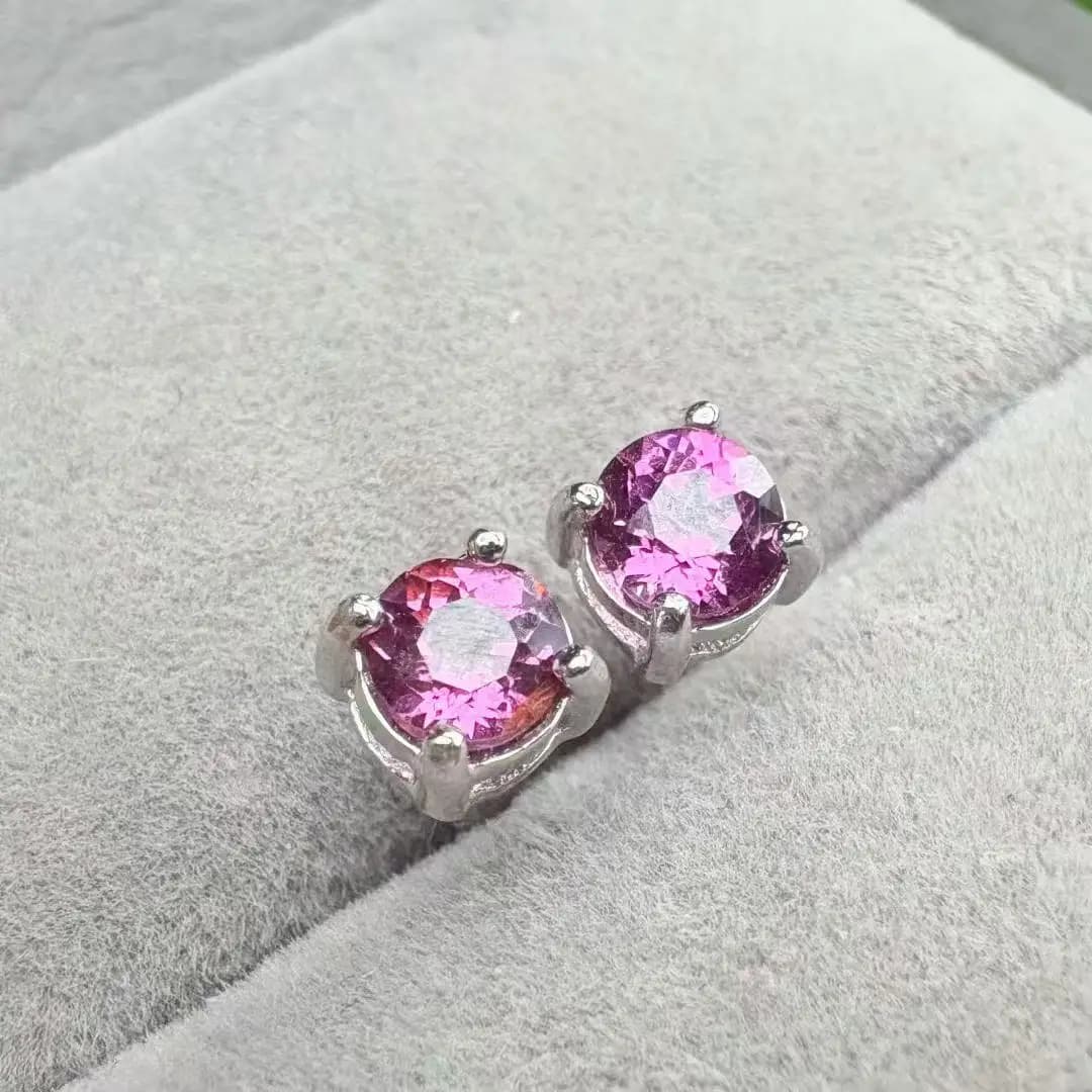 Unité une paire 925 argent assez mignon naturel grenat cristal guérison spécial pierres précieuses b