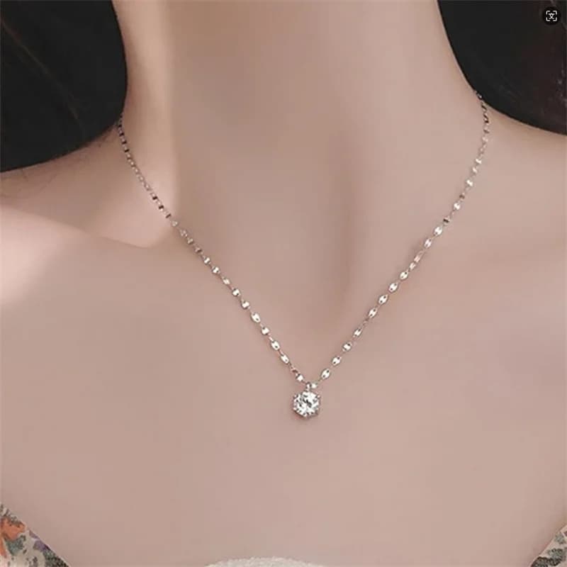 SOMILIA-18K plaqué or S925 collier en argent Sterling pour les femmes délicat minimaliste Solitaire 