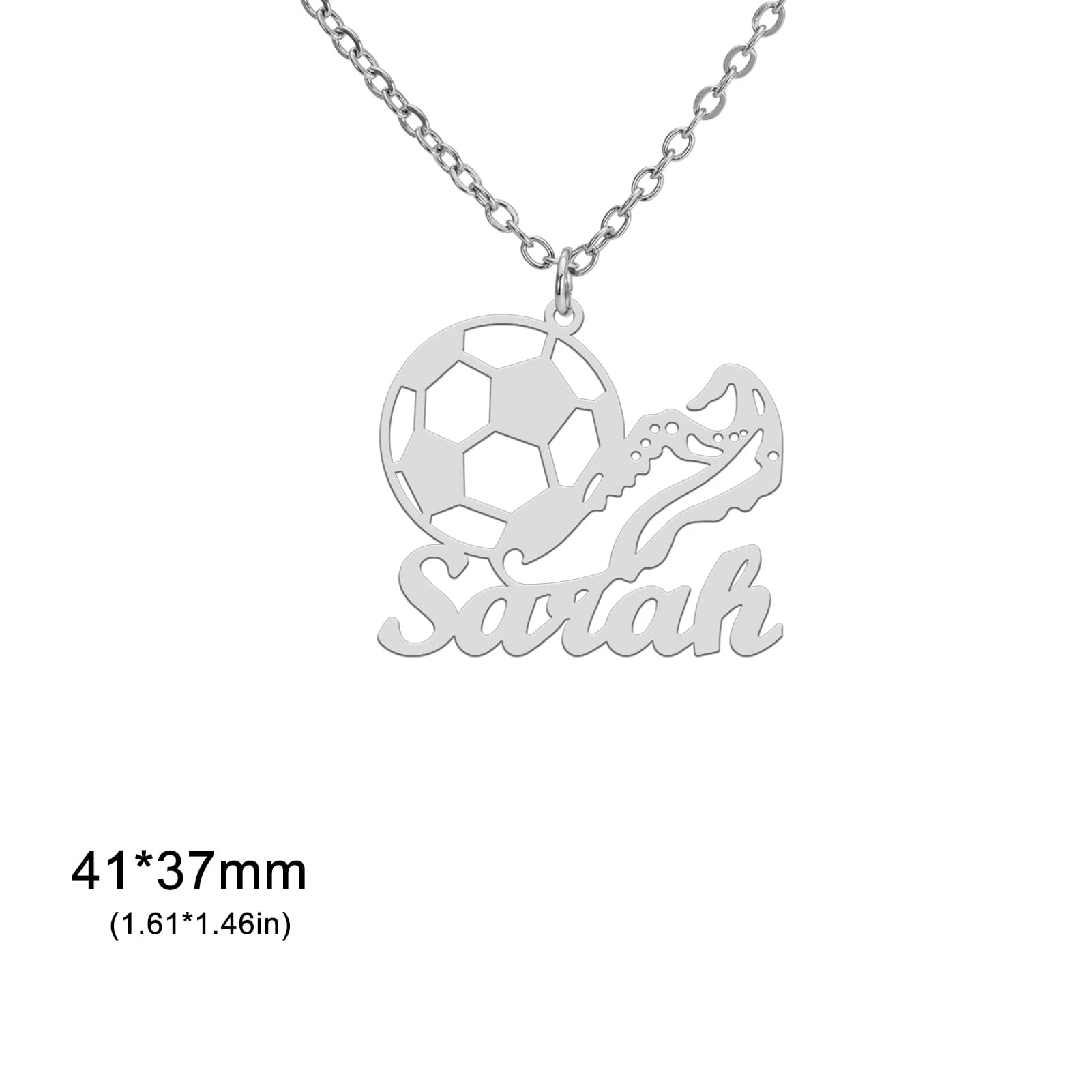 Collier avec pendentif personnalisé en forme de ballon de basket, de football, de soccer, de basebal