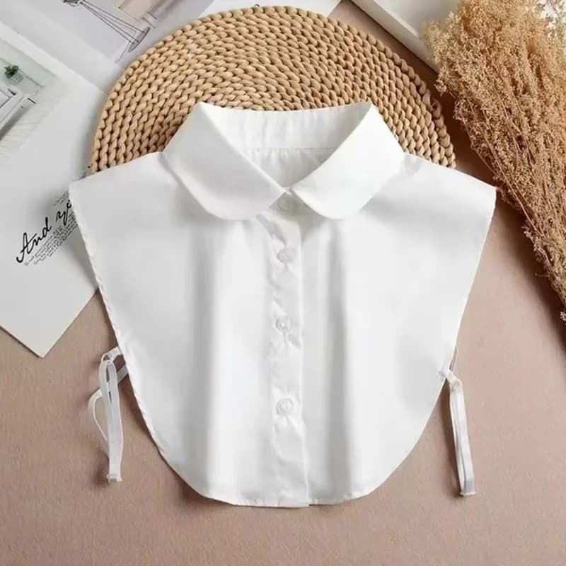 Nouveau Col Amovible Blanc à Nouer sur le Devant pour Femme, Style Vintage en Dentelle, Faux Col de 
