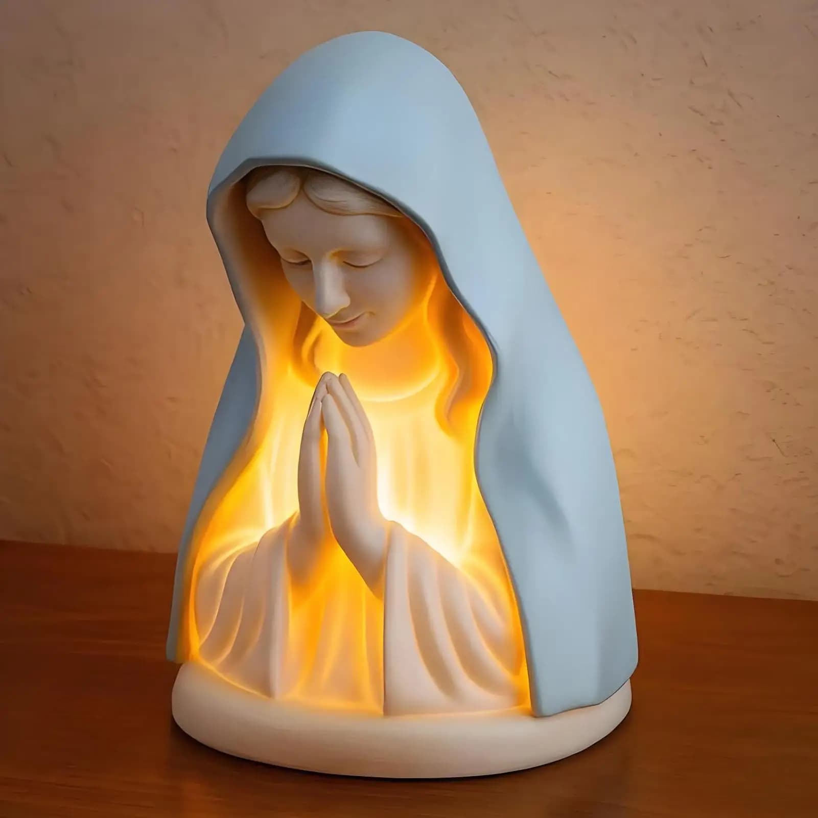 Lampe de nuit vierge marie, Statue religieuse élégante, Protection des yeux douce, accessoires de bu