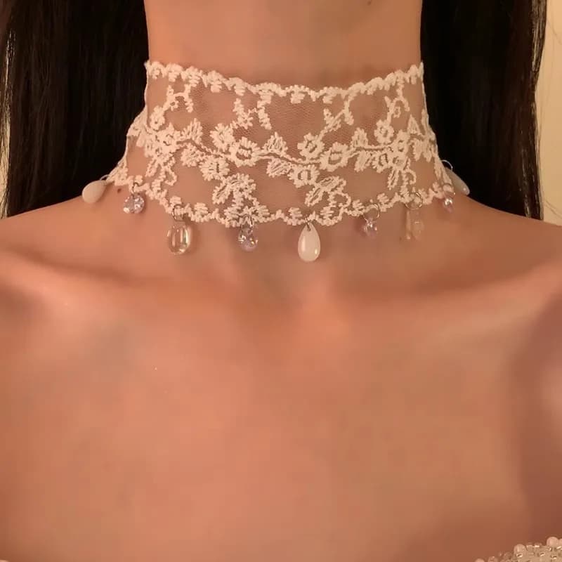 2025 mode délicate dentelle collier ras du cou pour les filles subtil séduisant Aura clavicule chaîn