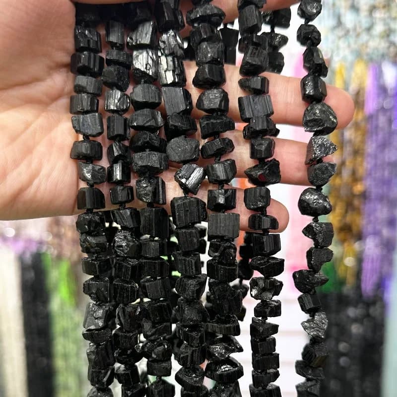 Perles de pépite de tourmaline noire, bijoux de bricolage, exécutif