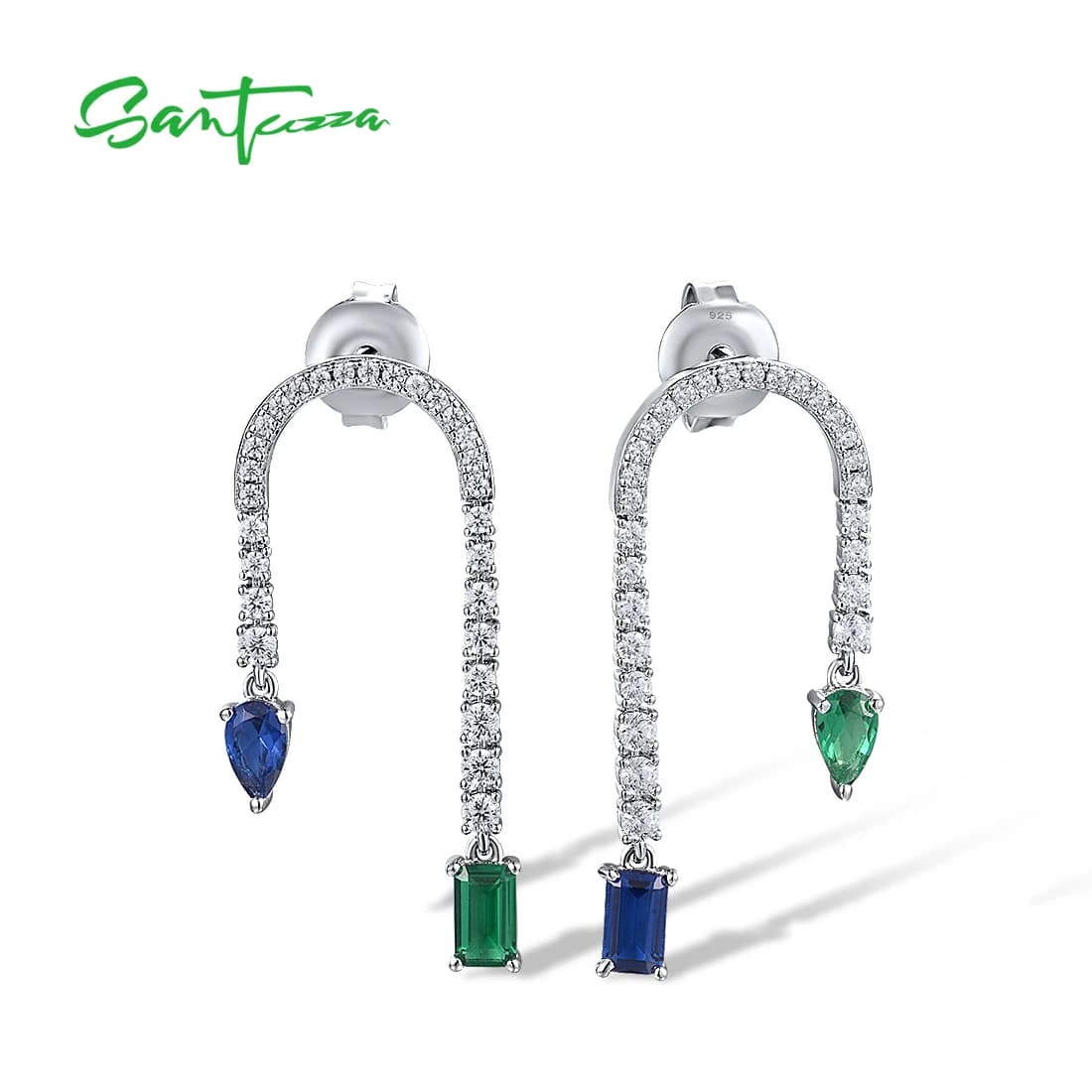 SANTUZZA-Boucles d'Oreilles en Argent Sterling 925 group pour Femme, Bijoux Fins Chics pour Travaill