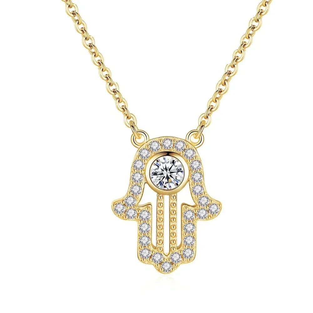 TONGZHE-Collier Main Hamsa en Argent Sterling 925, Long Pendentif Porte-Bonheur de Fatima, Bijoux en