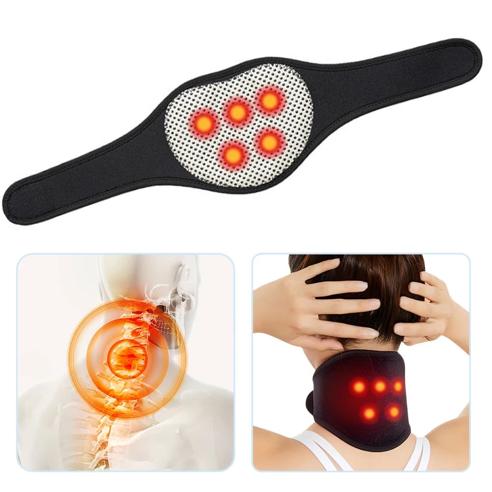 Coussinets auto-chauffants en Tourmaline, une pièce, aimant, soins du cou Cervical, collier, infraro