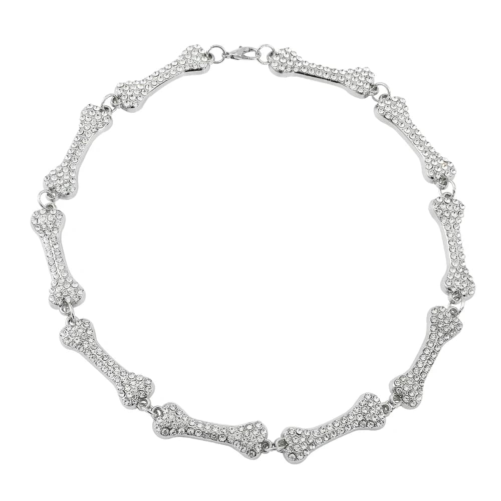 Collier de perles d'os – Pendentif de colonne vertébrale squelette à 10 segments, cadeau de bijoux g