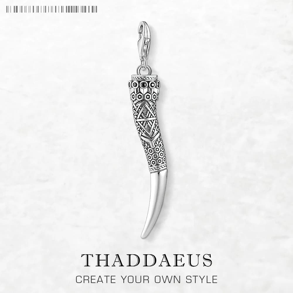 Pendentif dent de tigre en corne, bijoux fins Vintage, amulette en argent Sterling 925 pur, cadeau p