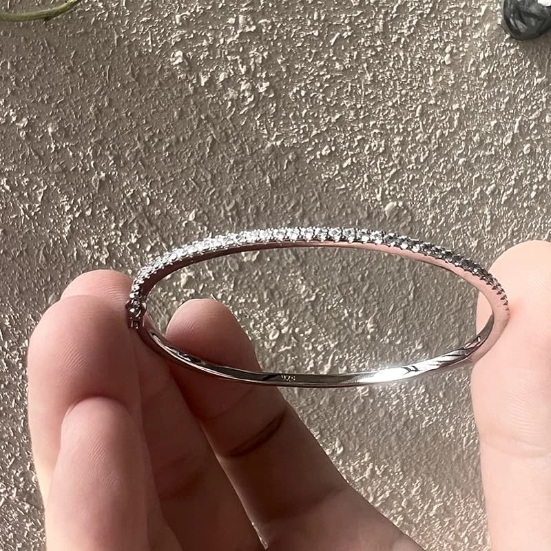 Marque chaude pur 925 bijoux en argent Sterling pour les femmes bracelet en or Rose bracelet en diam