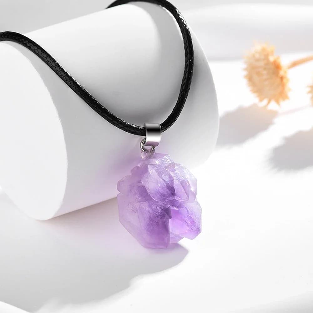 Collier en pierre naturelle Alanding Yst pour hommes et femmes, pierre précieuse de guérison Reiki, 