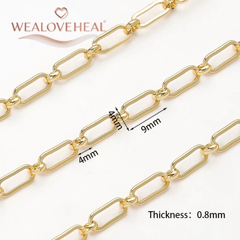 Chaîne de fabrication de bijoux à bricoler soi-même, chaînes en métal et laiton plaqué or 18 carats,