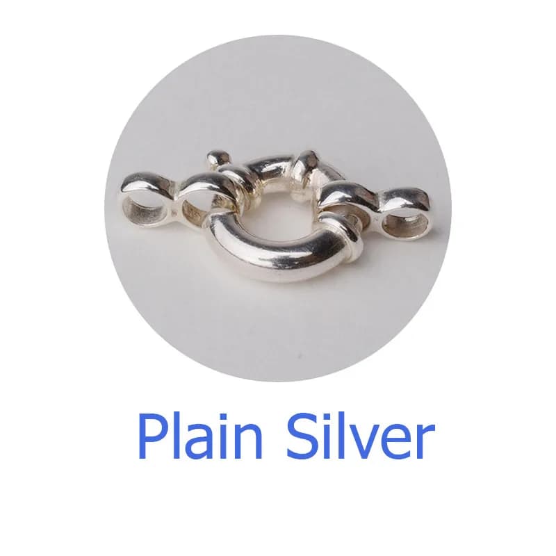 fermoir, fermoirs de collier en argent sterling 925 massif à 1 brin de 10 mm, fermoir nautique à res