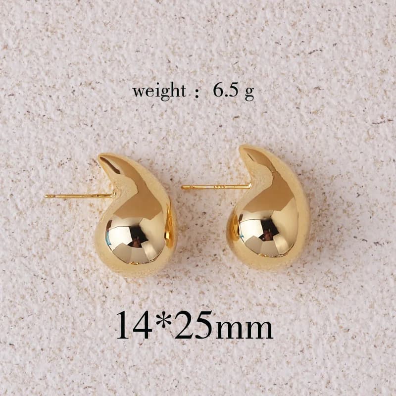 Boucles d'oreilles en forme de goutte d'eau pour femmes, plaque tendance, couleur or, goutte d'eau é