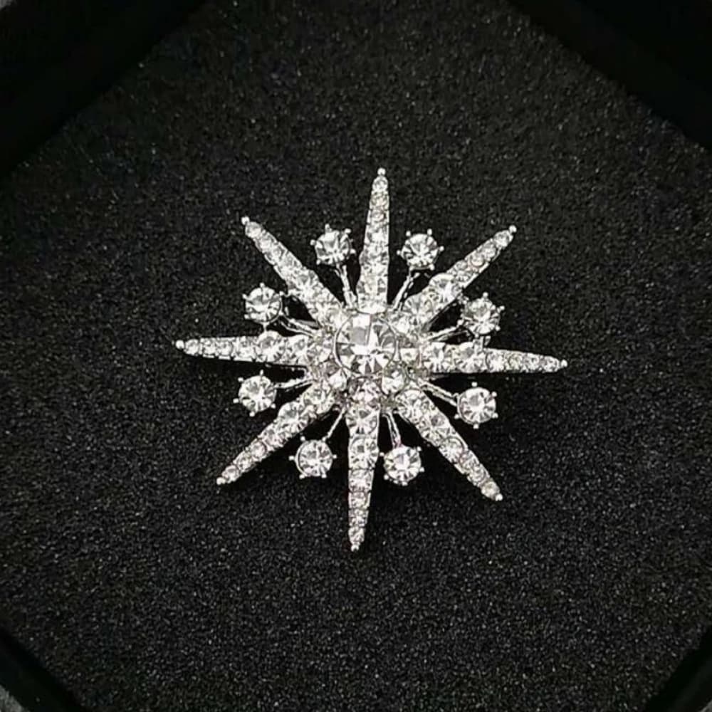 Broches coréennes de luxe couleur or avec étoile octogonale incrustée de zircon pour femmes, accesso