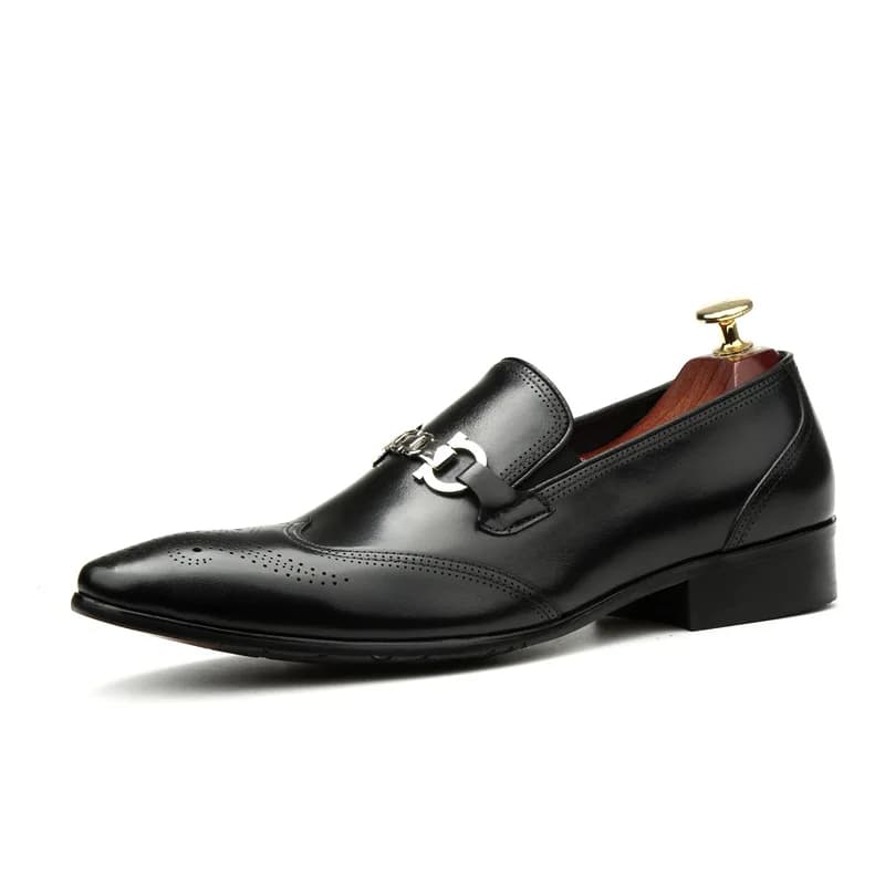 Chaussures simples en cuir pour hommes, chaussures de pied, chaussures provoqué d'affaires, cuir à c