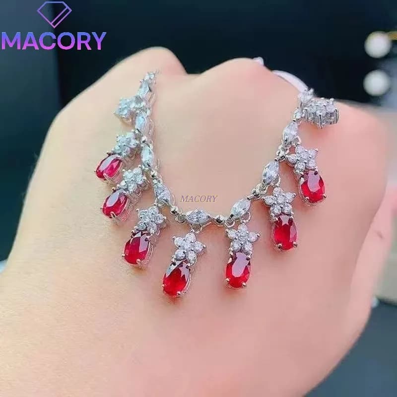 Nouveau Collier rubis naturel en argent Sterling 925, bijoux de haute qualité, contient un certifica