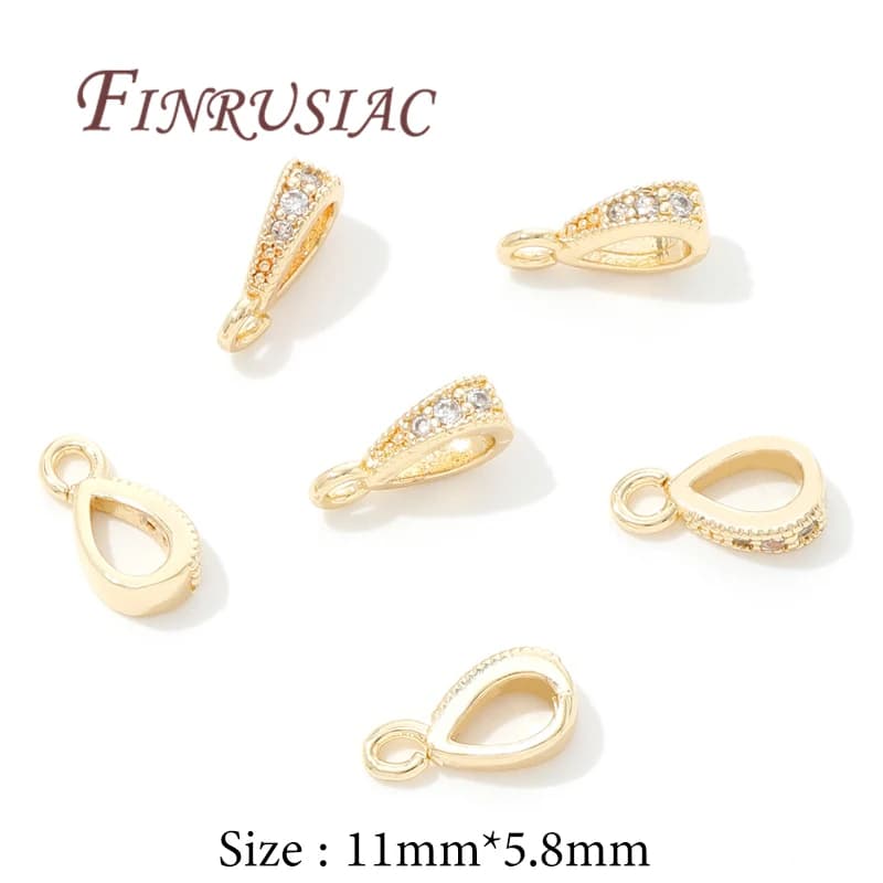 Laiton plaqué or véritable 18 carats avec fies en Zircon pour bijoux, stands pour pendentif avec ann