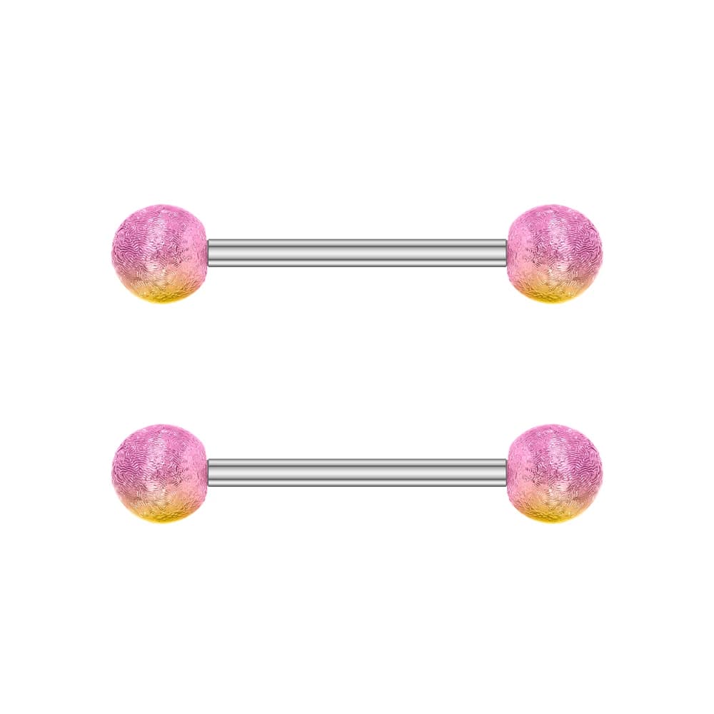 Une paire de piercings de mamelon pendants en forme de cœur, haltères pour femmes, couleur rose, lun