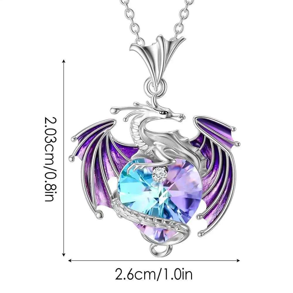 Collier Dragon Volant, Pendentif Animal avec Pierre de Naissance, Bijou Créatif, Cadeau, Accessoire 