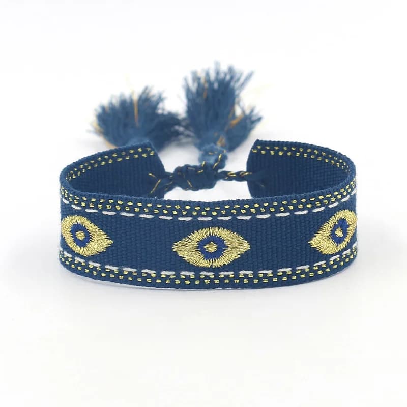 Bracelet en ULtressée fait à la main pour hommes et femmes, bijoux de Bohême, bracelet réglable, pom