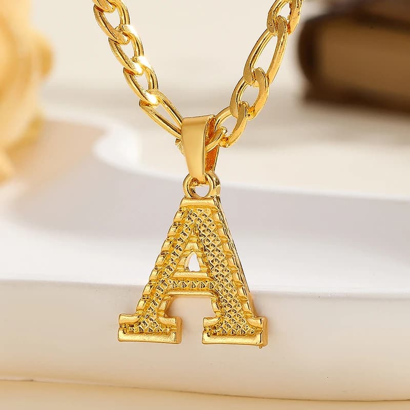Collier avec 26 lettres, collier à pendentif en or avec lettres de A à Z, bijoux polyvalents