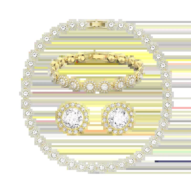 Ensemble de bijoux de luxe léger 2026 comprenant un collier, un bracelet et des boucles d'oreilles, 