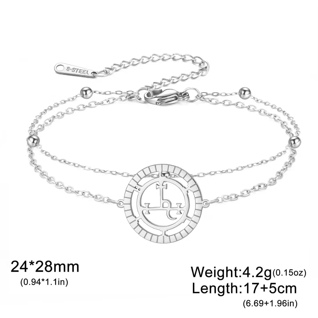 Bracelet EUEAVAN Sigil de la déesse Lilith en acier inoxydable, bracelet mythique Lilith pour femmes