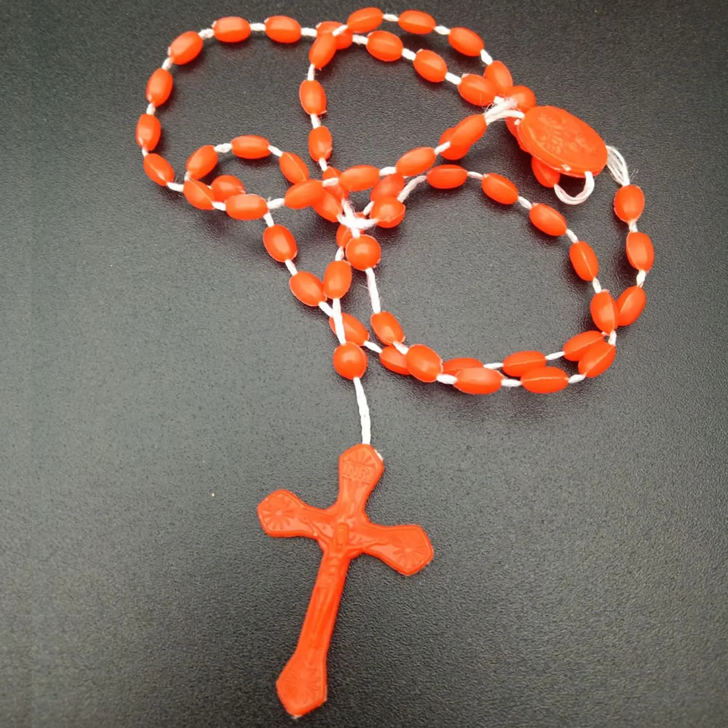 Collier chapelet plonger oyant Shoous, croix catholique en plastique, religieux