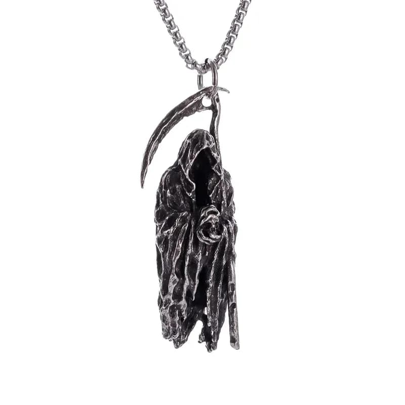 Collier avec pendentif en faux de la mort de l'enfer, gothique, mystérieux diable, personnalité Punk