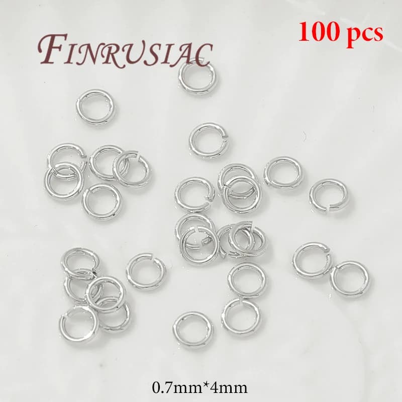 50-100 pièces Anneaux ouverts plaqués or 18 carats de 4-8 mm pour la fabrication de bijoux, anneaux 