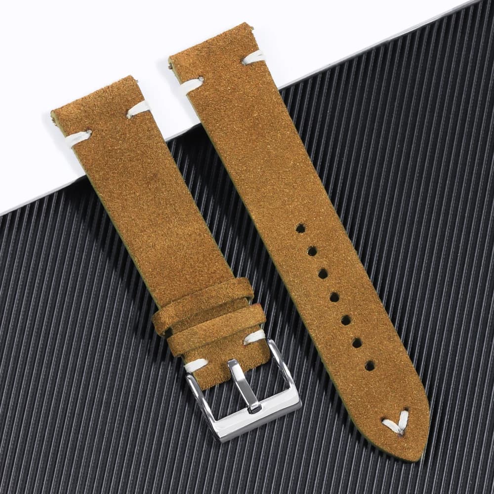 Bracelet en cuir suédé pour bracelet de montre Seiko bracelet Vintage bracelet cousu à la main 18mm 