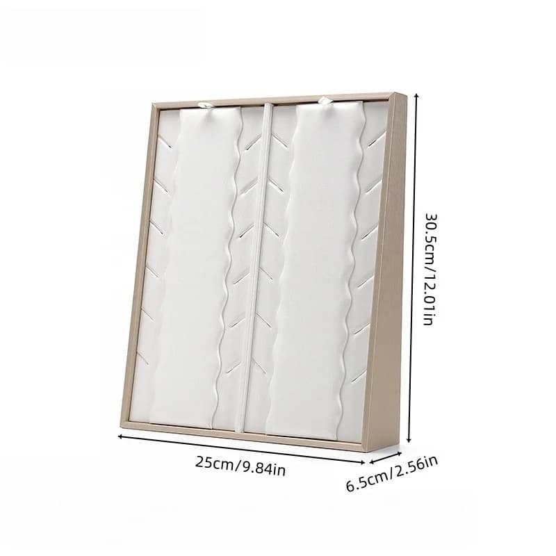 Support de présentation de bijoux incliné 9,84×2,56×12,01 po en cuir brossé pour boucles d'oreilles 