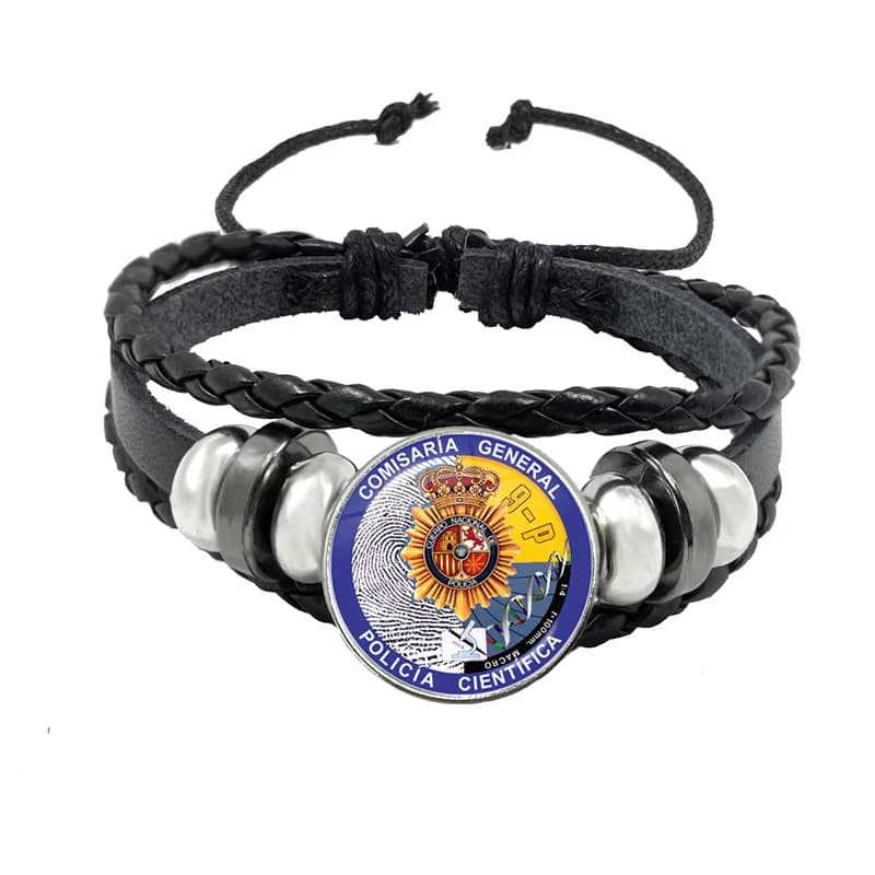Espana Guardia Civil El Honor Es Mi Divisa Bracelets en cuir de verre multicouche Police espagnole B
