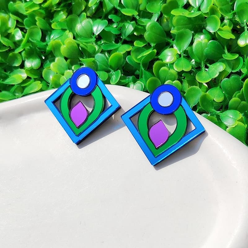 KUGUYS – boucles d'oreilles Vintage rétro à gros clous, en acrylique, en forme de flamme de bougie, 