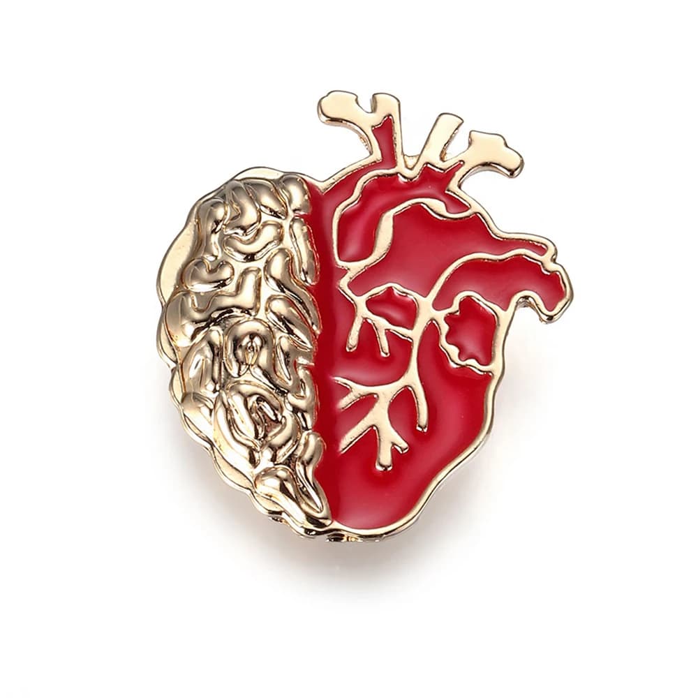 Hanreshe coeur émail broche broche anatomie biologie bijoux médicaux cardiologie revers sac à dos Ba