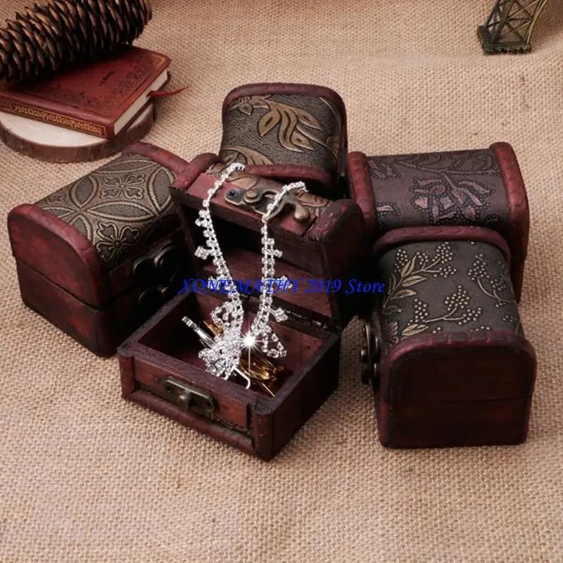 Boîte à bijoux accessoires Oriental F42F, boîte en bois, conteneur décoratif pays, boîte rangement r