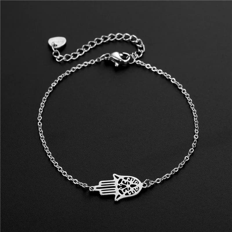Bracelet porte-bonheur main de Hamsa, bracelet à chaîne réglable pour femme, bijou de mode spirituel