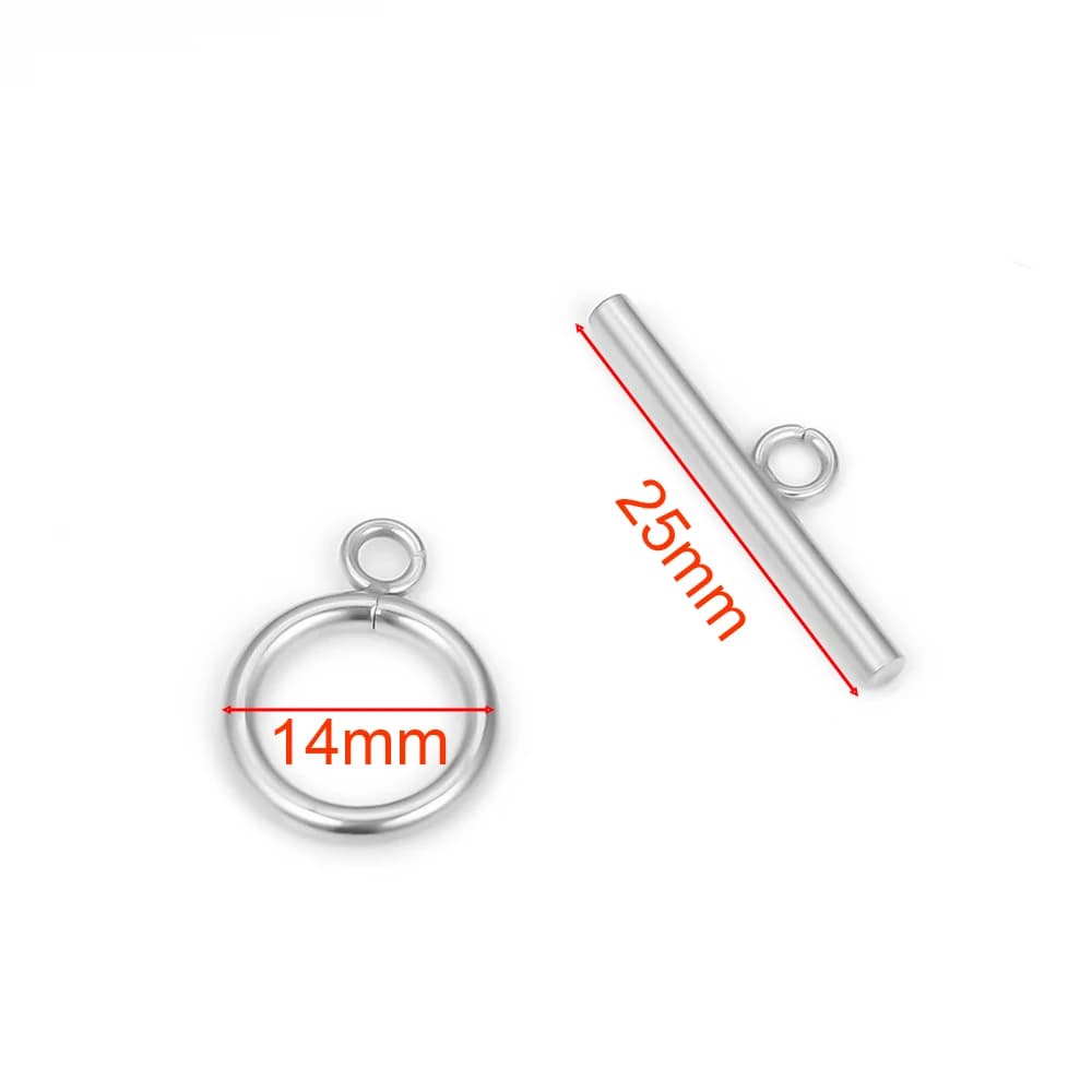 Fermoirs à bascule OT en acier inoxydable, 5 ensembles, pour la fabrication de bijoux, colliers, con