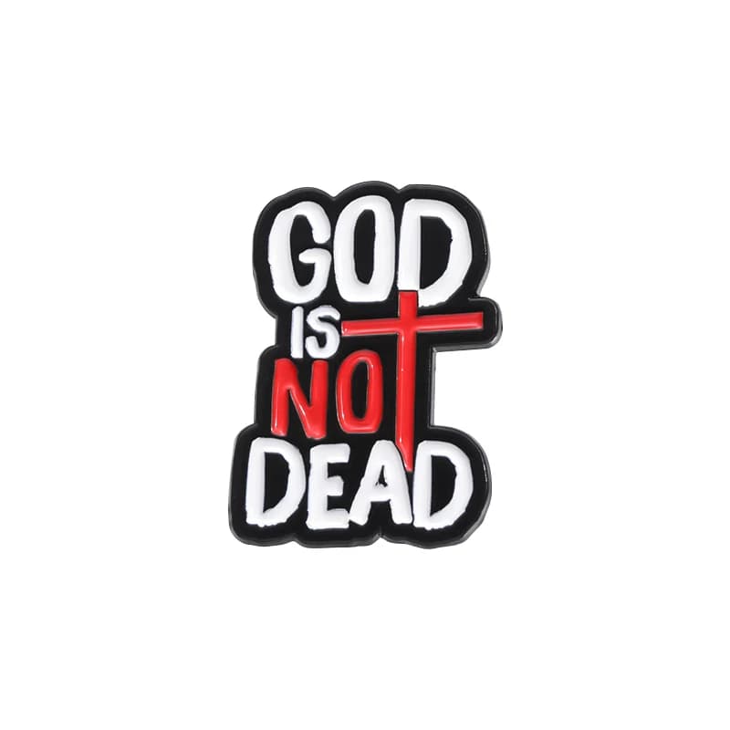 Épingles en émail personnalisées Jésus est allumé, broches DIEU n'est pas mort, insignes de revers, 