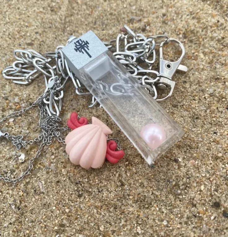 La mélodie de la sirène de dessin animé Padalaska ~ Collier pendentif avec chaîne de clavicule de pe