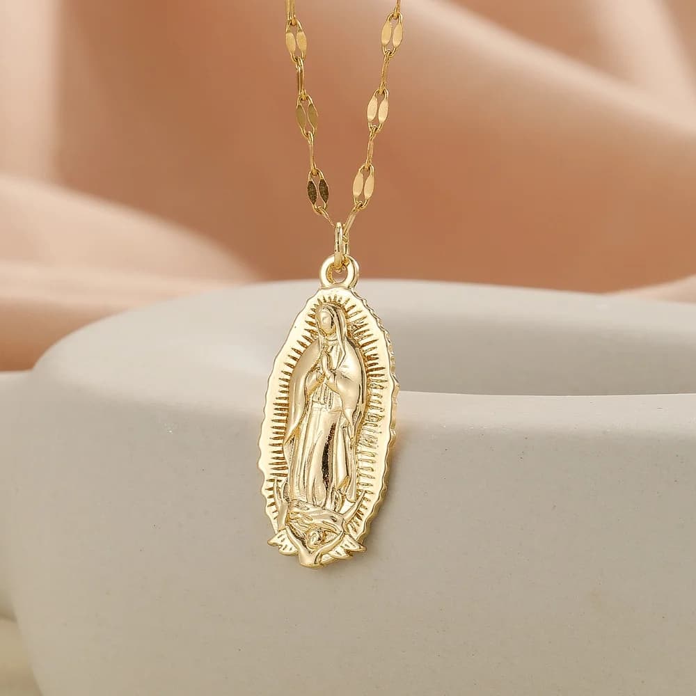 Nouveau Design plaqué or personnalisé du moyen-orient, collier Madonna à la mode, de luxe léger, pol