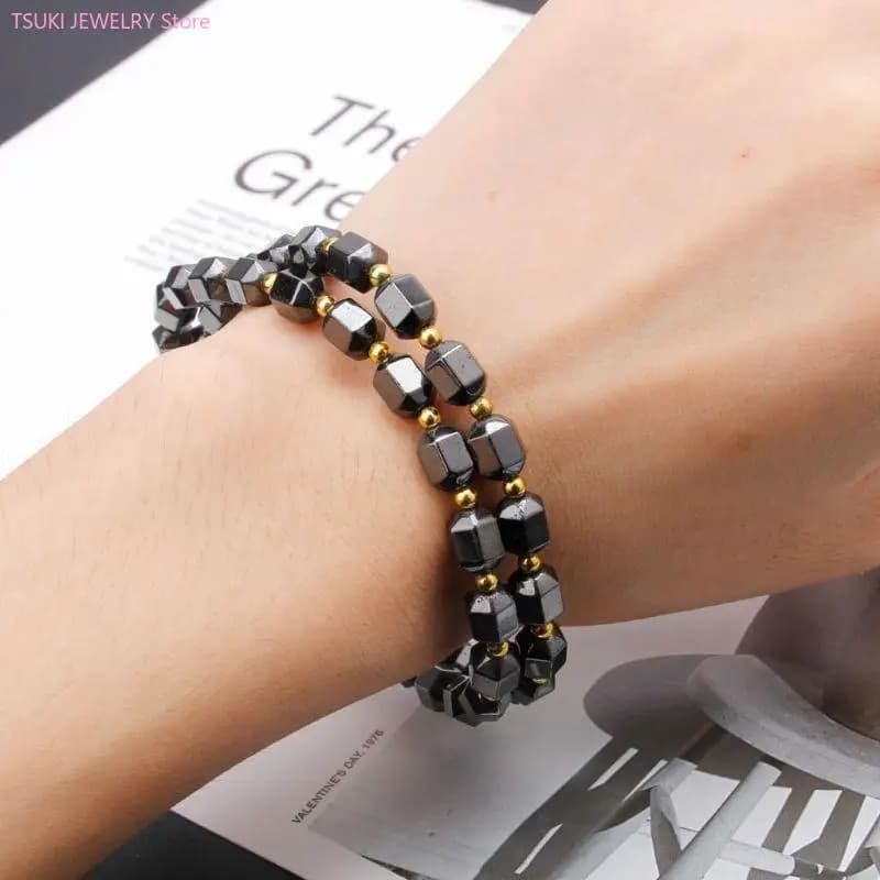 62KE – colliers en hématite noire naturelle, collier thérapie magnétique pour hommes femmes, bijoux,