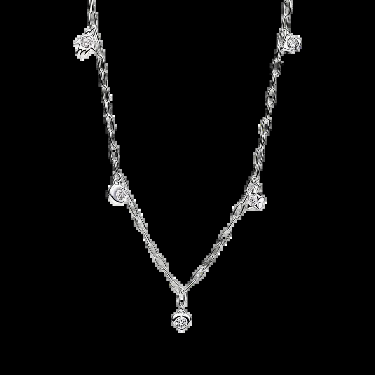 Collier en argent S925, série Dynamic Guardian, collier trèfle d'amour, chaîne de clavicule, bijoux 