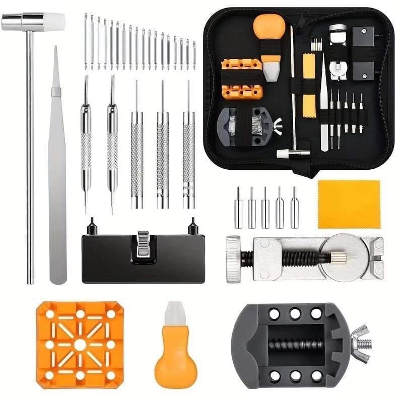 Kit de réparation de montres professionnel 72 pièces avec outils de remplacement de piles, de démont