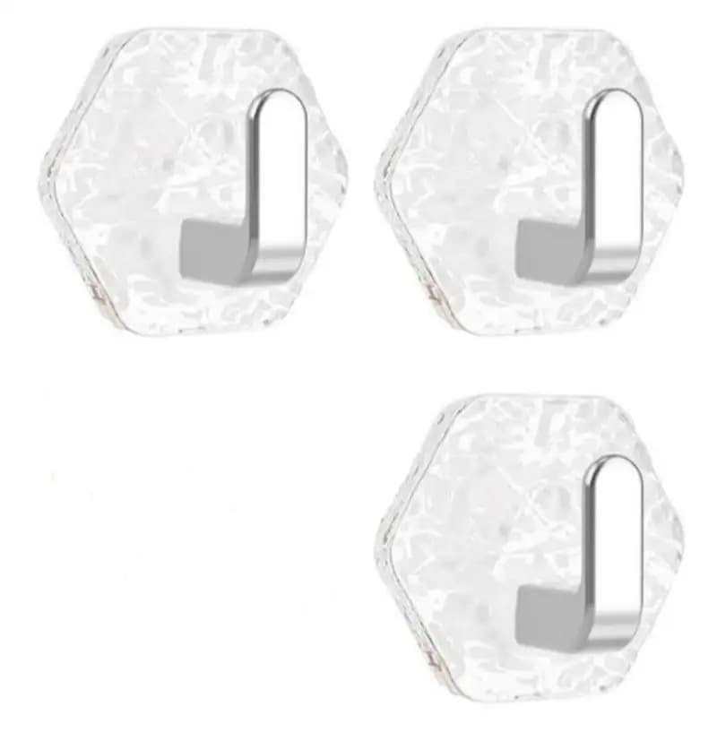 Crochet adhésif mural sans perçage, motif glacier, transparent, de luxe, pour salle de bain, ultra-r