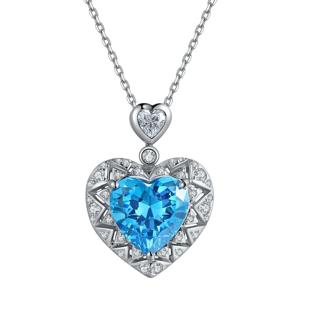 Collier pendentif vintage en argent sterling 925 avec rubis, saphir, émeraude et tourmaline Paraiba 