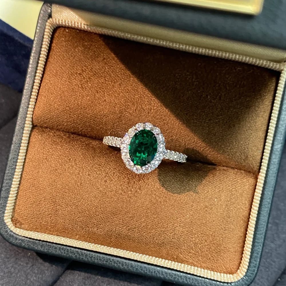 Bague taille émeraude - Bijoux de luxe minimalistes haut de gamme en platine PT950 pour femmes avec 