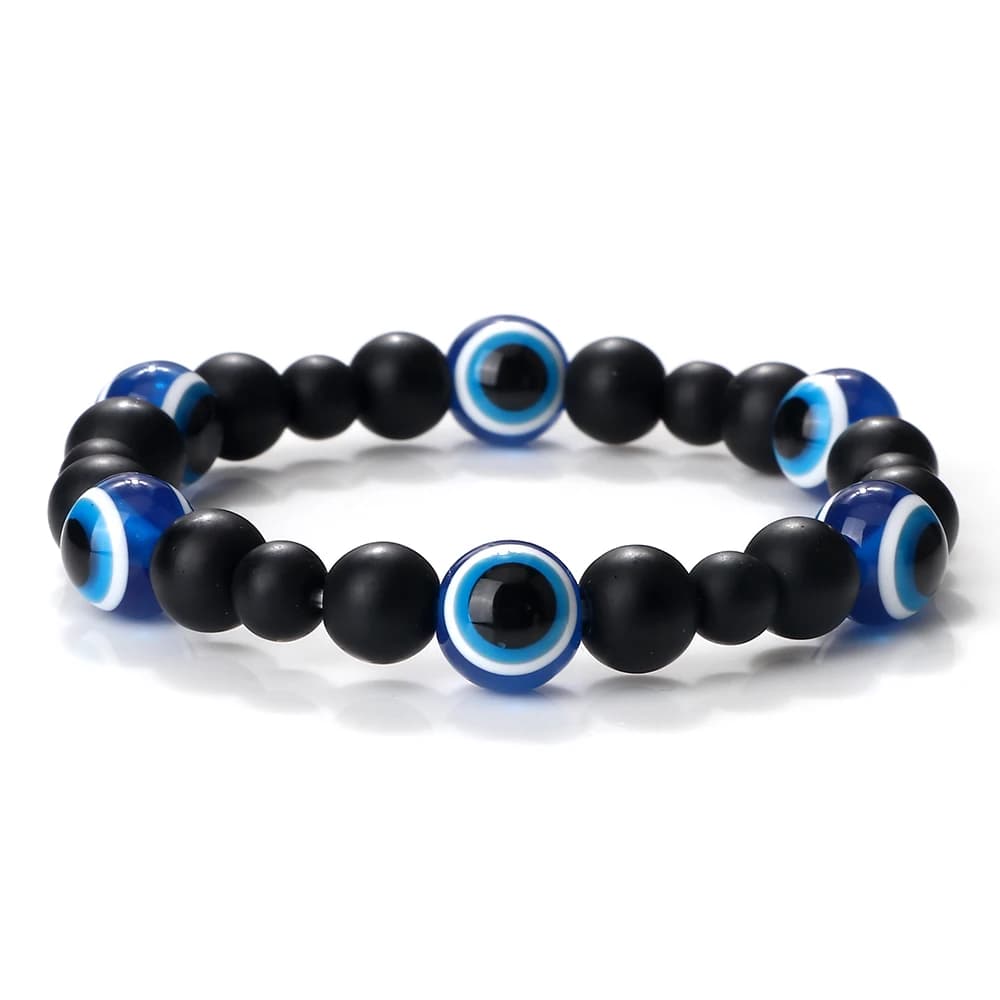 Bracelets turcs simples mauvais œil pour femmes, réglable, en pierre d'oeil de chat, pour hommes, bi