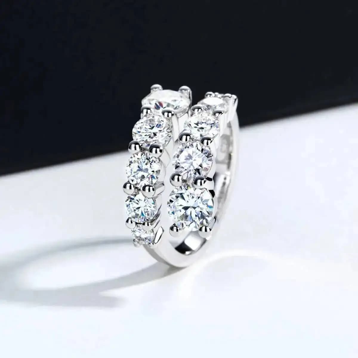 Bagues en Moissanite avec 10 Pierres pour Femme, Diamant de Laboratoire Éclatant et Impeccable, Alli